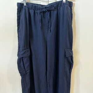 Gap Wide Leg Linen Cargo Pants